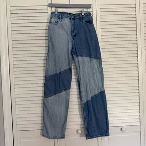Hollister Ultra High-Rise Dad Jean Women’s Patchwork Jeans Sz 27